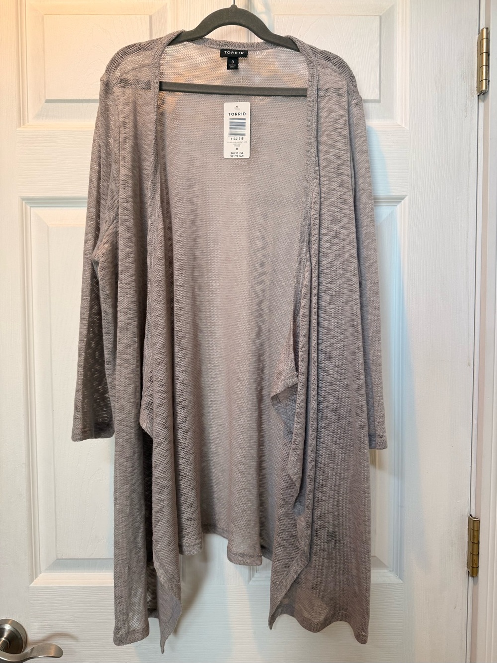 torrid Light gray Open-Front Draped Cardigan